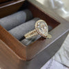 1.0 - 3.0 CT Pear CVD Diamond Halo Cathedral Setting Engagement Ring