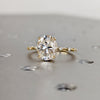 1.50-3.50 CT Oval CVD Diamond Dainty Engagement Ring