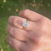 1.10-3.10 CT Cushion  CVD Diamond Solitaire Engagement Ring