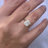 1.10-3.10 CT Cushion  CVD Diamond Solitaire Engagement Ring