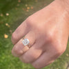 1.10-3.10 CT Cushion  CVD Diamond Solitaire Engagement Ring