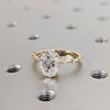 1.50-3.50 CT Oval CVD Diamond Dainty Engagement Ring