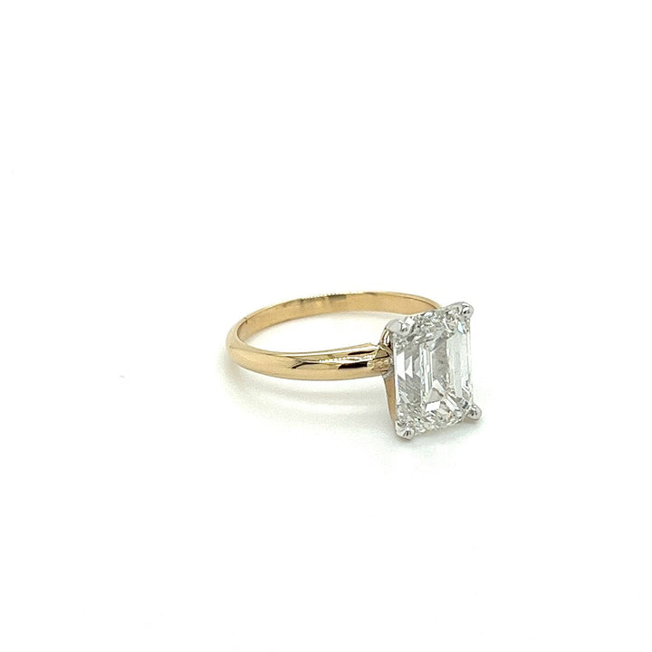 1.0-3.0 CT Emerald CVD Diamond Solitaire Engagement Ring