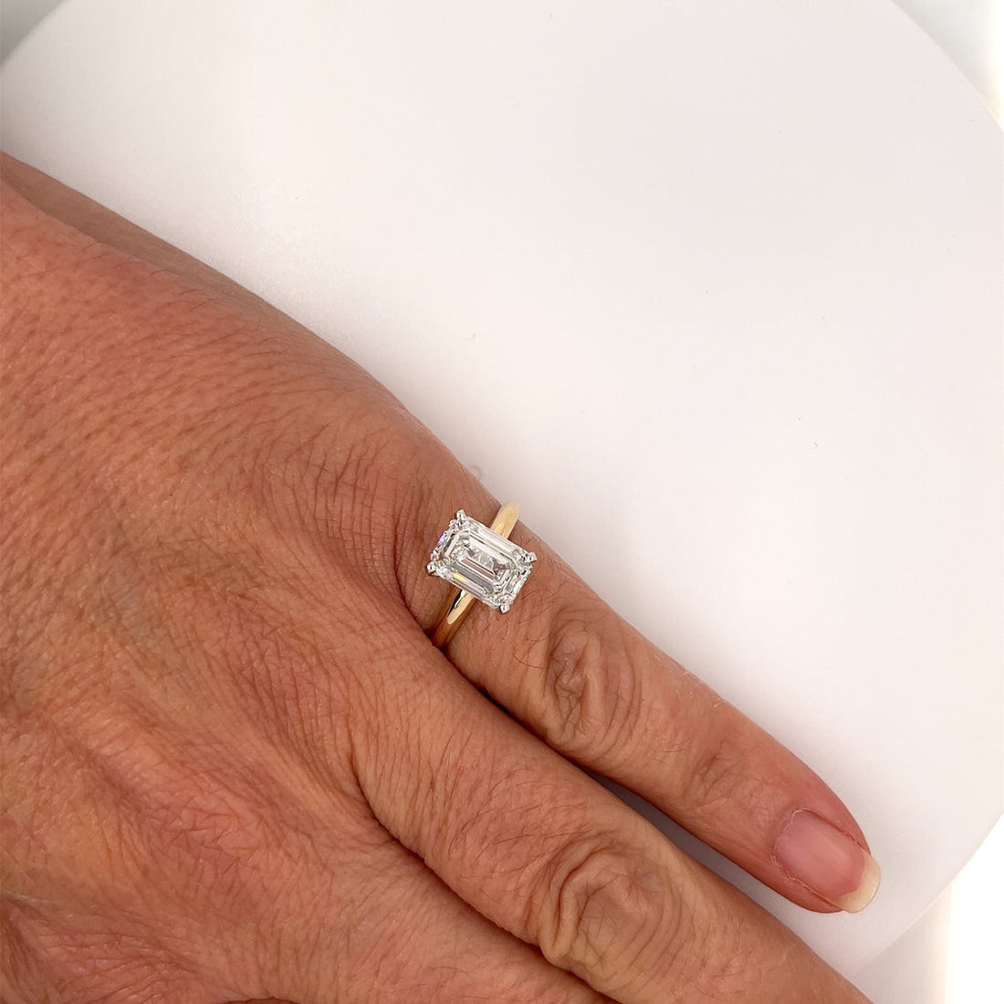 1.0-3.0 CT Emerald CVD Diamond Solitaire Engagement Ring