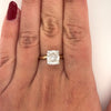 1.10-3.10 CT Cushion  CVD Diamond Solitaire Engagement Ring