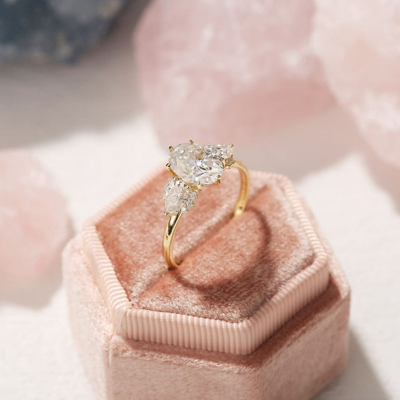 1.0 - 3.0 CT Oval CVD Diamond Cluster Setting Engagement Ring