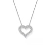 0.60 TCW Round Moissanite Diamond Heart Shaped Necklace