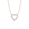 0.13 TCW Round Moissanite Diamond Heart Shaped Necklace