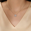 0.50 CT Round Moissanite Diamond Floral Necklace