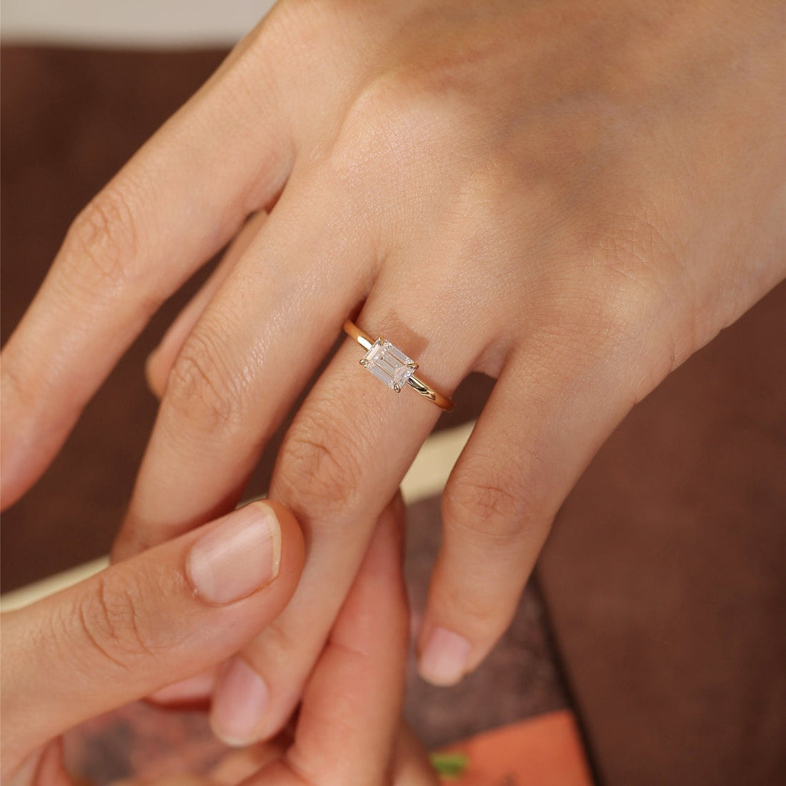 1.0-3.0 CT Emerald CVD Diamond Solitaire Engagement Ring
