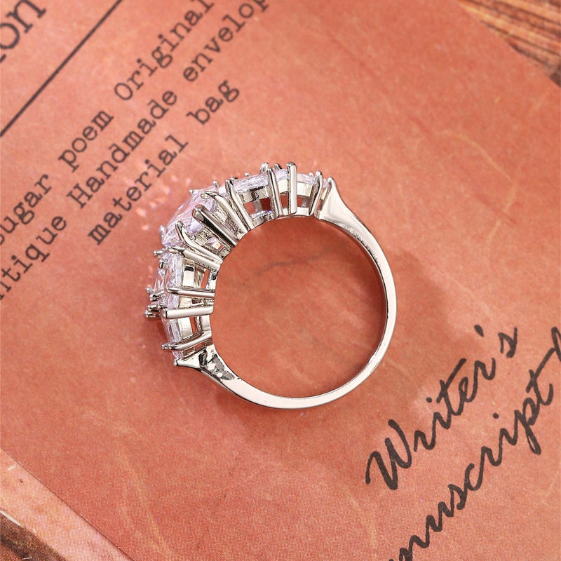 1.0 - 3.0 CT Pear CVD Diamond Cluster Engagement Ring