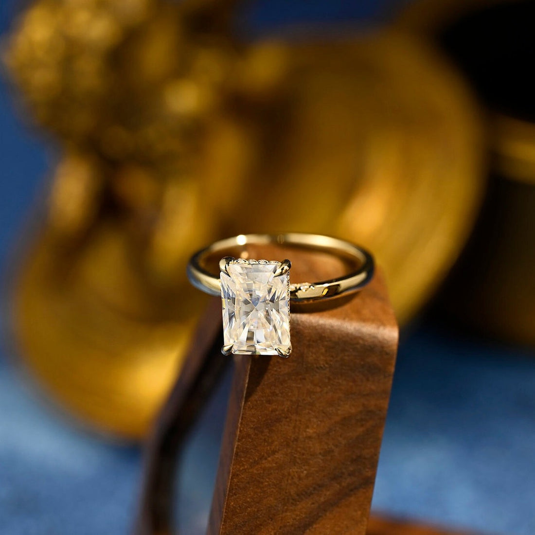 1.50 CT-3.50 CT Radiant CVD Diamond Solitaire Engagement Ring