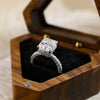 1.0 - 3.0 CT Radiant  CVD Diamond Pave Setting Engagement Ring