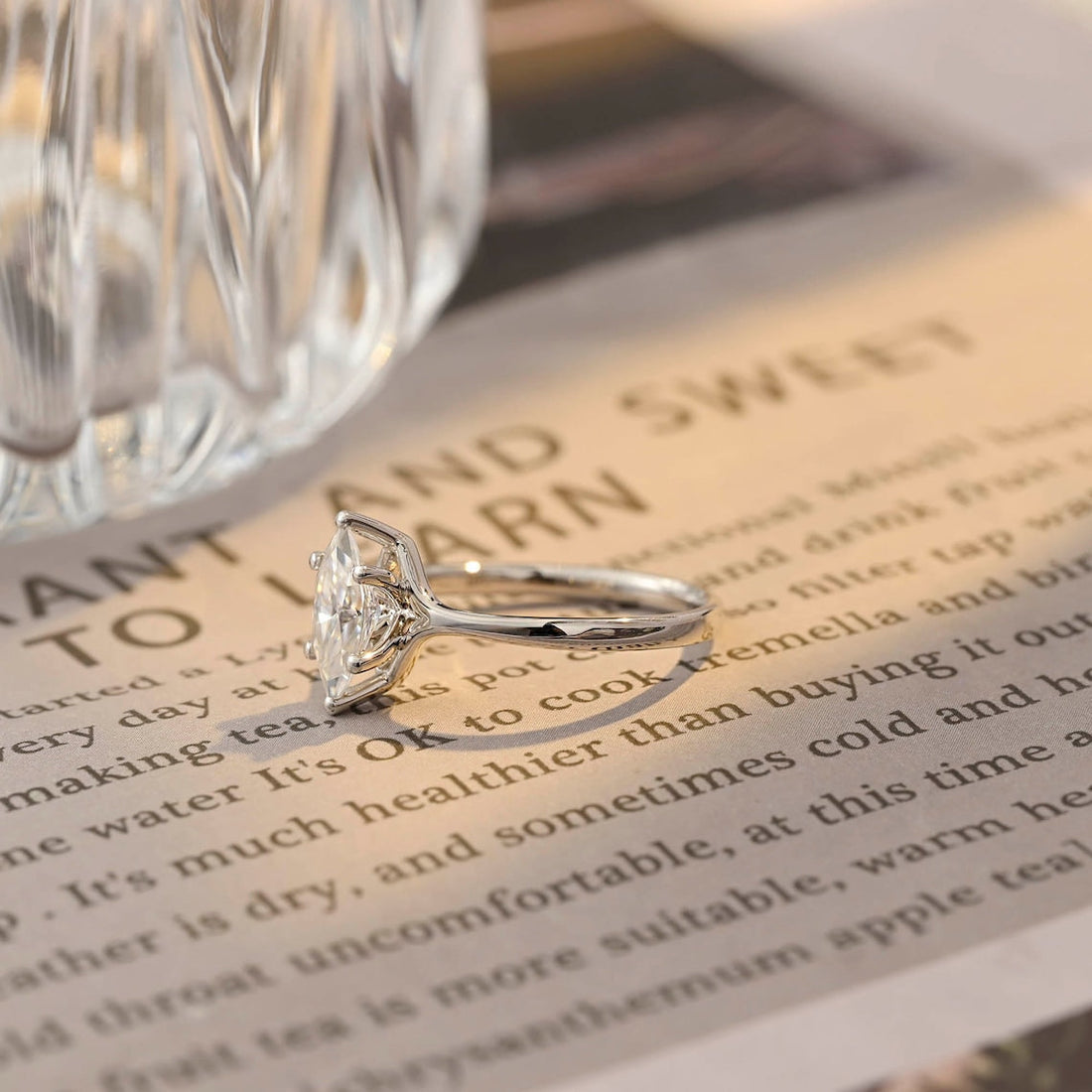 1.0 - 3.0 CT Marquise CVD Diamond Solitaire Engagement Ring