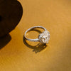 1.0 CT Heart Moissanite Diamond Halo Pave Engagement Ring