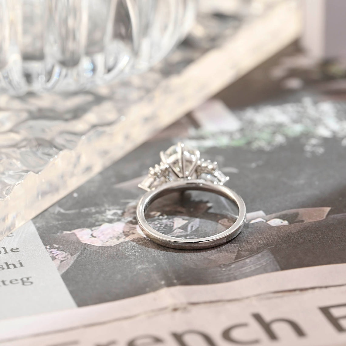 1.0 - 3.0 CT Oval CVD Diamond Cluster Setting Engagement Ring