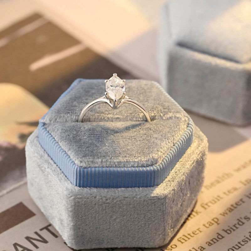 1.0 - 3.0 CT Marquise CVD Diamond Solitaire Engagement Ring