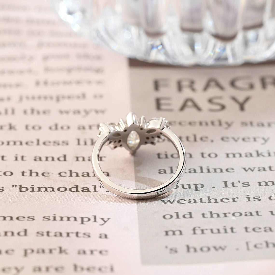 1.0 - 3.0 CT Marquise CVD Diamond Cluster Engagement Ring