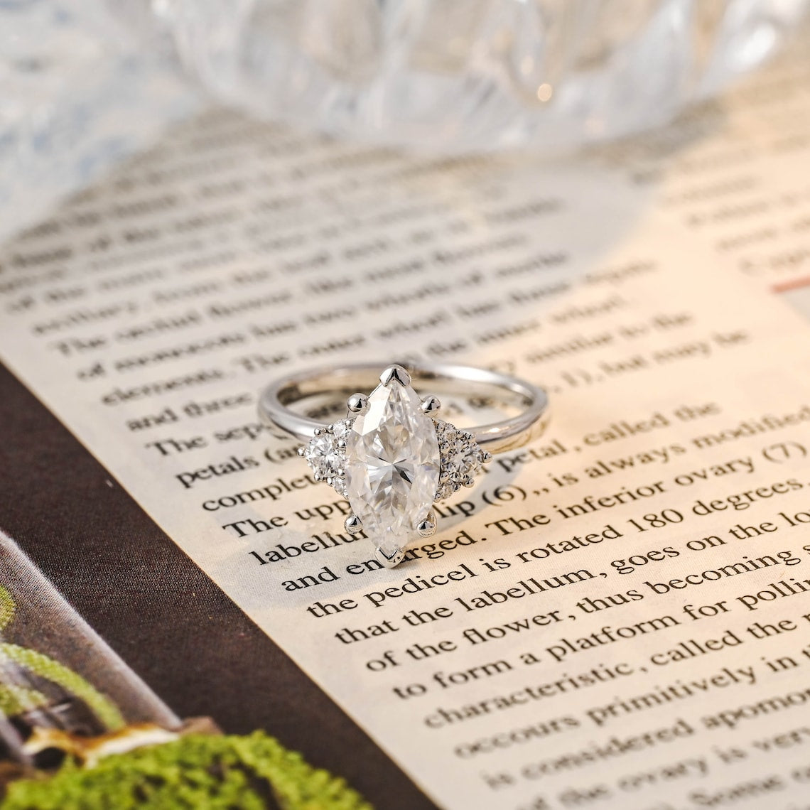 1.0 - 3.0 CT Marquise CVD Diamond Cluster Engagement Ring