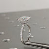 1.50-3.50 CT Radiant  CVD Diamond Pave Setting Engagement Ring