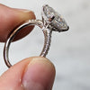 1.50-3.50 CT Radiant  CVD Diamond Pave Setting Engagement Ring