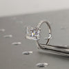 1.50-3.50 CT Radiant  CVD Diamond Pave Setting Engagement Ring
