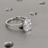 1.50-3.50 CT Radiant  CVD Diamond Pave Setting Engagement Ring