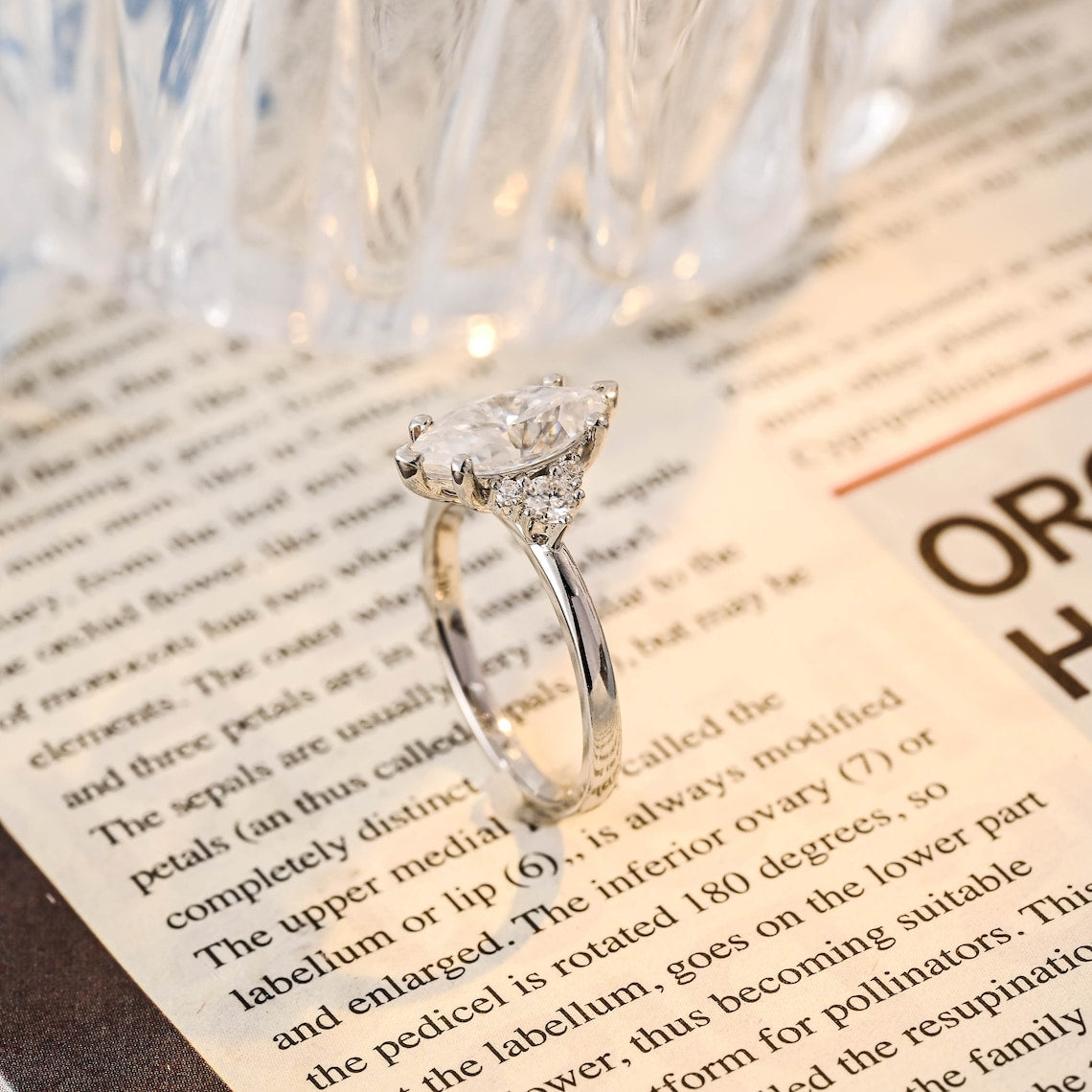 1.0 - 3.0 CT Marquise CVD Diamond Cluster Engagement Ring