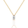 0.10 TCW Baguette Moissanite Diamond Solitaire Necklace