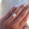 1.50-3.50 CT Oval CVD Diamond Pave Setting Engagement Ring