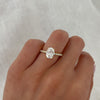 1.50-3.50 CT Oval CVD Diamond Hidden Halo Pave Setting Engagement Ring