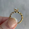 1.50-3.50 CT Oval CVD Diamond Pave Setting Engagement Ring