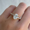 1.50-3.50 CT Oval CVD Diamond Pave Setting Engagement Ring