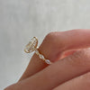 1.30 CT-3.30 CT Pear CVD Diamond Hidden Halo Pave Setting Engagement Ring