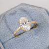 1.50 - 3.50 CT Oval CVD Diamond Pave Setting Engagement Ring