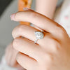 1.50-3.50 CT Pear CVD Diamond Halo Pave Setting Engagement Ring