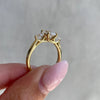 1.0 - 3.0 CT Oval CVD Diamond Three Stone Engagement Ring