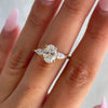 1.0 - 3.0 CT Oval CVD Diamond Three Stone Engagement Ring