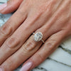 1.0-3.0 CT Oval CVD Diamond Halo Pave Setting Engagement Ring