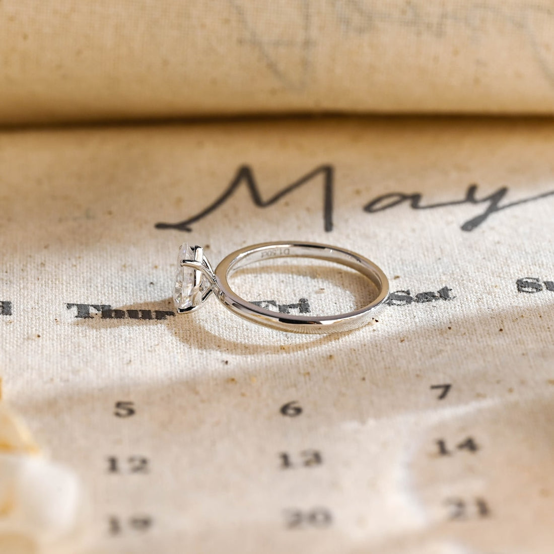 1.0 - 3.0 CT Pear CVD Diamond Solitaire Engagement Ring