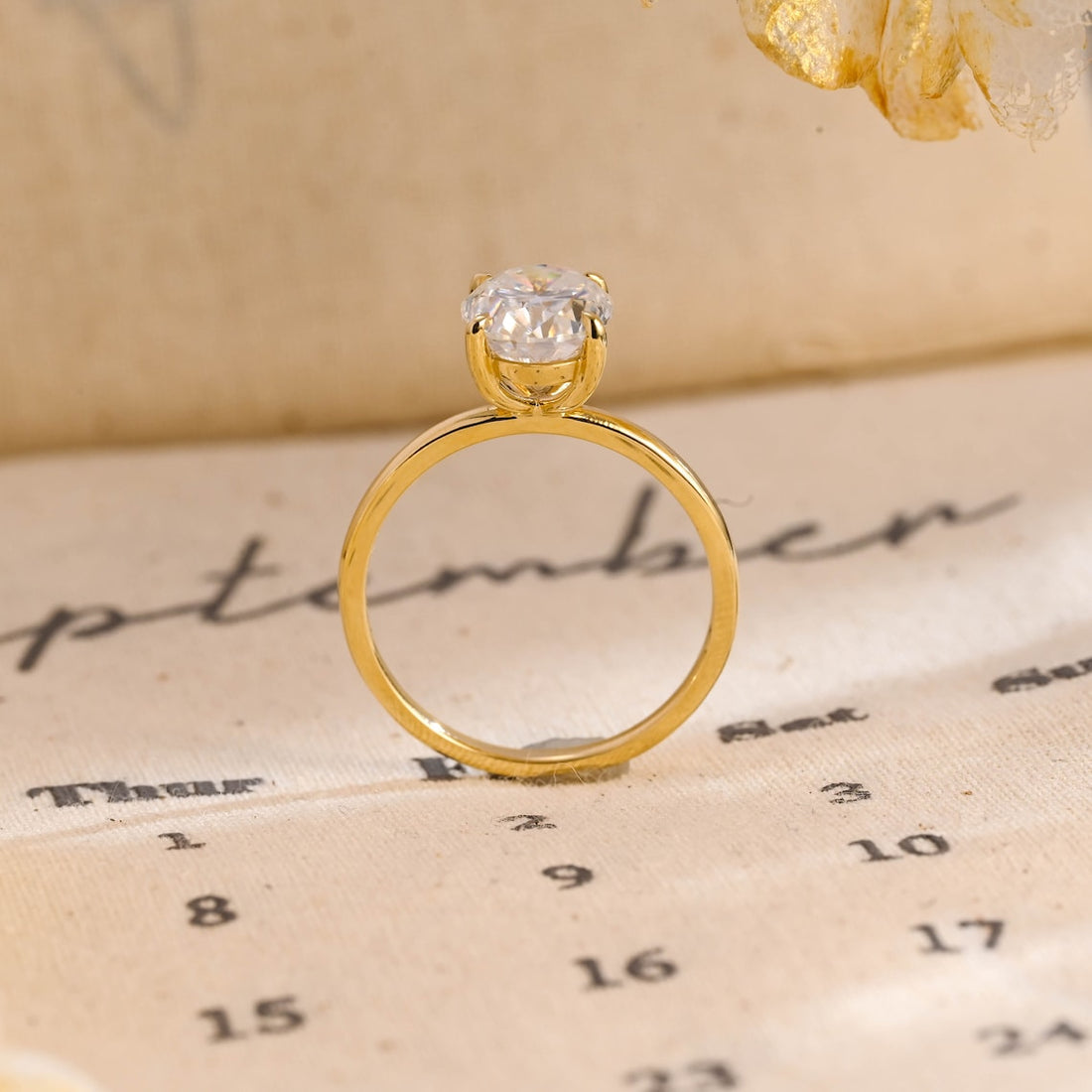 1.0 - 3.0 CT Oval CVD Diamond Solitaire Engagement Ring