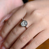 1.0-3.0 CT Oval CVD Diamond Bezel Solitaire Engagement Ring