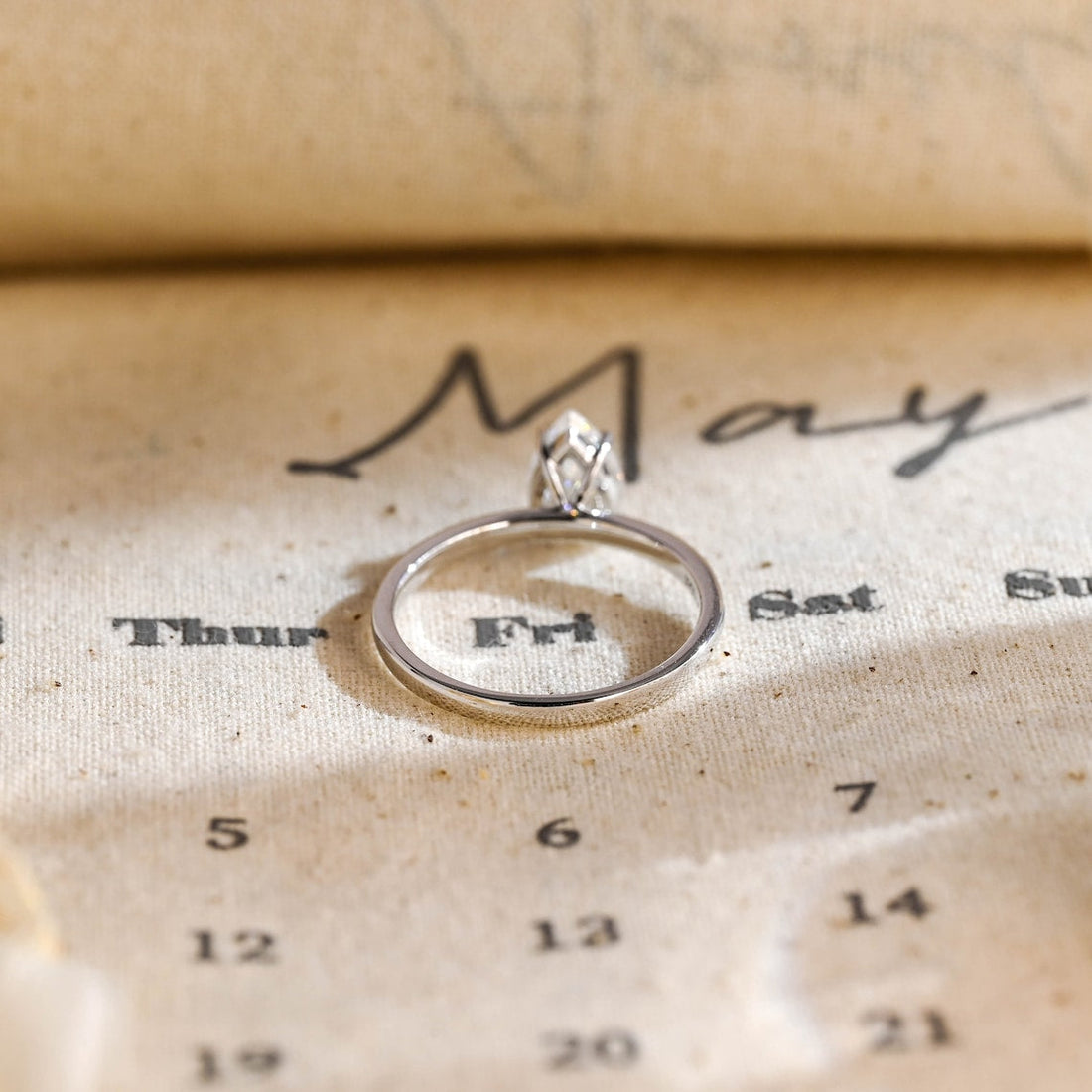 1.0 - 3.0 CT Pear CVD Diamond Solitaire Engagement Ring
