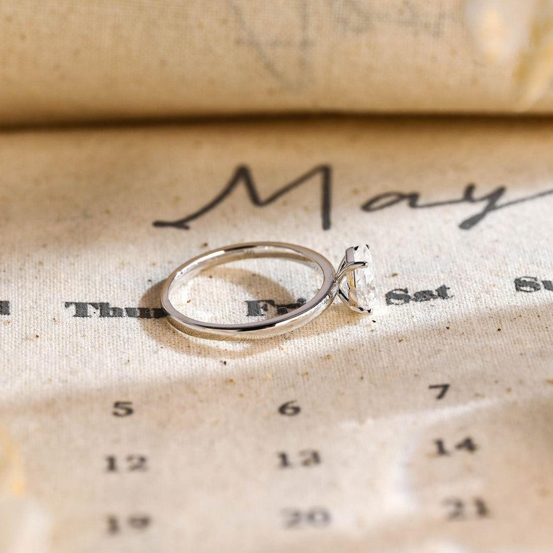 1.0 - 3.0 CT Pear CVD Diamond Solitaire Engagement Ring