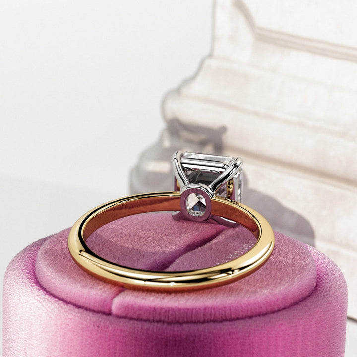 1.0 - 3.0 CT Asscher CVD Diamond Solitaire Engagement Ring
