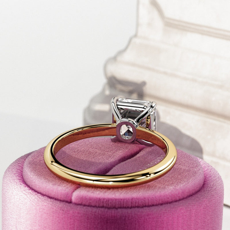 1.0 - 3.0 CT Asscher CVD Diamond Solitaire Engagement Ring