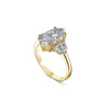 1.0-3.30 CT Marquise CVD Diamond Three Stones Engagement Ring