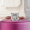 1.0 - 3.0 CT Asscher CVD Diamond Solitaire Engagement Ring