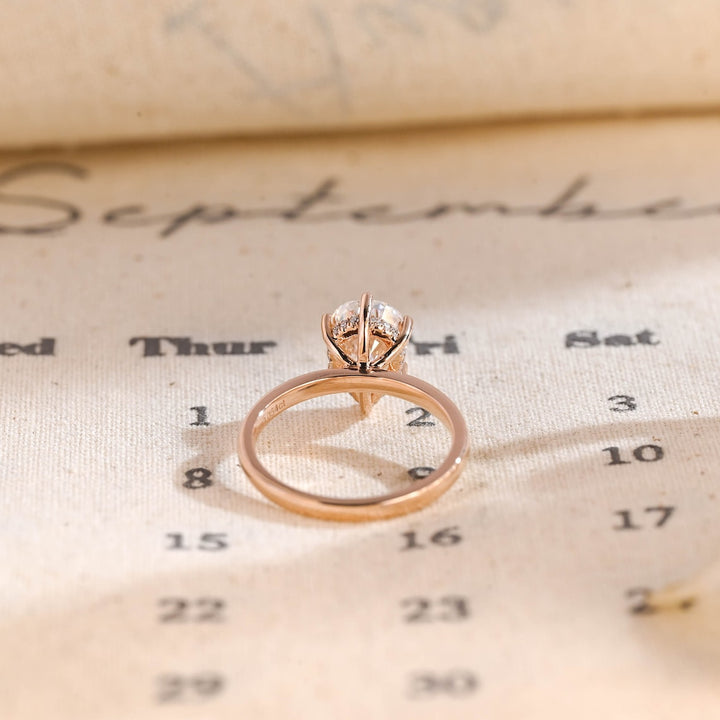 1.0 - 3.0 CT Pear CVD Diamond Solitaire Engagement Ring