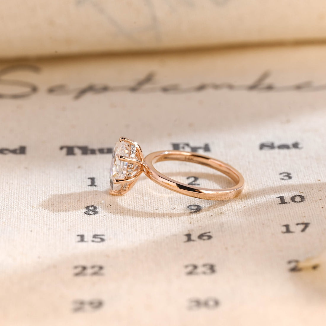 1.0 - 3.0 CT Pear CVD Diamond Solitaire Engagement Ring
